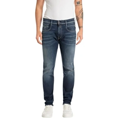 Abbildung von Replay Herren Jeans Anbass Slim Fit Hyperflex mit Stretch, Blau (Dark Blue 007 5), 34W / 32L