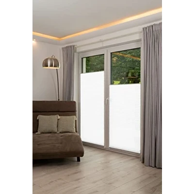 Abbildung von K home 421614 30 Klemmfix Plissee Weiß 55 x 210 cm (B L) Lichtschutz +++ Moderne Crushed Optik