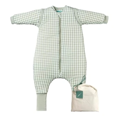 Abbildung von molis&amp;co. Baby schlafsack mit Füßen, abnehmbare Ärmel und Socken. 2.5 TOG. Ideal für die Übergangszeit den Winter. 100% Baumwolle (OEKO TEX 100). (Mint Tea, 100 cm (4 Jahre))