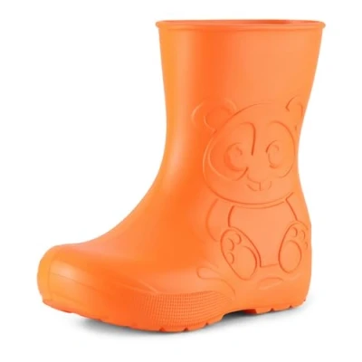 Abbildung von Ladeheid Eva Kinder Jungen Mädchen Gummistiefel Regenschuhe gefüttert Regenstiefel Gummischuhe LA CA 04 (Orange/Grau, 32/33 EU)