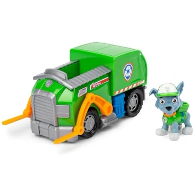Abbildung von PAW PATROL, Recycling Truck mit Rocky Figur (Sustainable Basic Vehicle/Basis Fahrzeug), Spielzeug für Kinder ab 3 Jahren