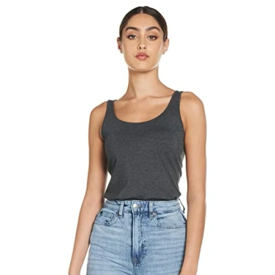 Abbildung von VERO MODA Damen VMMAXI My Soft Long Tank NOOS Top, Grau (Dark Grey Melange), 36 (Herstellergröße: S)