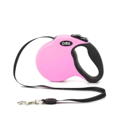 Abbildung von DDOXX Roll Leine reflektierend, ausziehbar viele Farben &amp; Größen für kleine große Hunde Gurt Hundeleine einziehbar Welpe Katze Hundeleinen Zubehör Hund m, 5 bis 20 kg, Rosa Pink