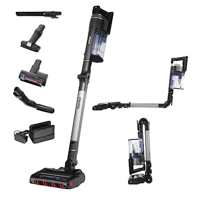 Abbildung von Shark Stratos kabelloser Akku Staubsauger, PowerFins Plus, 120 Min Laufzeit, Anti Hair Wrap &amp; CleanSense IQ Staubsauger kabellos, Haustier , Multi Oberflächen Aufsätzen, Anthrazit/Silber, IZ420EUT