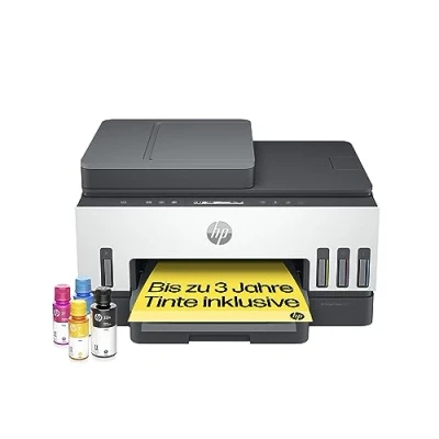 Abbildung von HP Smart Tank 7305 3 in 1 Multifunktionsdrucker (WLAN; Duplex; ADF) Jahre Tinte inklusive, Garantie, großer Tintentank, hohe Reichweite, Drucken hoher Qualität
