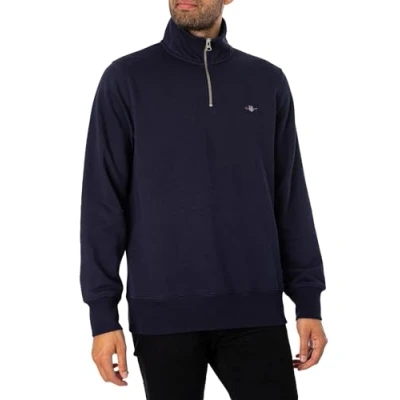 Abbildung von GANT Shield HALF ZIP Sweatshirt, Herren, Größe: Small, Evening blue