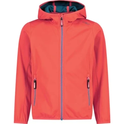 Abbildung von CMP Unisex Kinder Leichte Softshelljacke für mit Fester Kapuze Jacke Kokon Mantel, Campari, 140