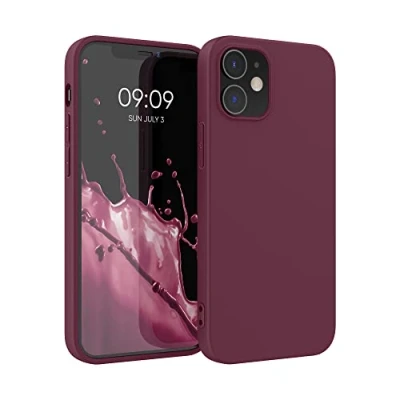 Abbildung von kwmobile Hülle kompatibel mit Apple iPhone 12 / Pro weiches TPU Silikon Case Cover geeignet für kabelloses Laden Tawny Red