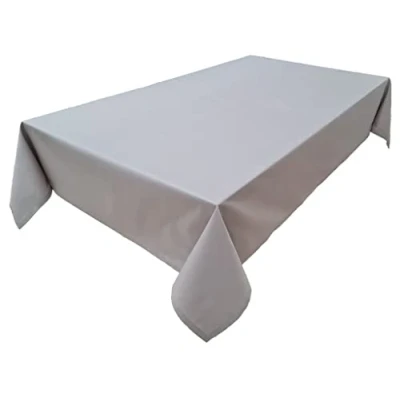 Abbildung von Hochwertige Tischdecke Tischwäsche aus 100% Baumwolle Kollektion Konzept, Farbe &amp; Größe wählbar (Tischdecke 150x260cm, Lichtgrau)