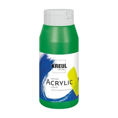 Abbildung von KREUL 17006 Solo Goya Triton Acrylfarbe permanentgrün, 750 ml Flasche, schnell und matt trocknend, Farbe auf Wasserbasis, in Studioqualität, vielseitig einsetzbar, gut deckend ergiebig