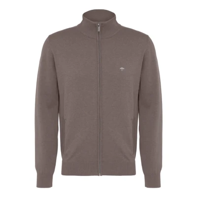 Abbildung von FYNCH HATTON Weicher Strickjacke aus feiner Baumwolle mit Reißverschluss Earth/S