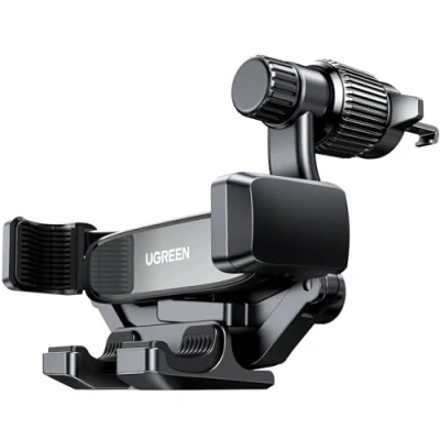 Abbildung von UGREEN Auto Handyhalterung 360 Drehbar Handy Halterung PKW Lüftung mit Schwerkraftsystem und Metallischen Hakenclip für Navigation Kompatibel 16 15 14 13 12Pro Max, Galaxy 23 Ultra usw.