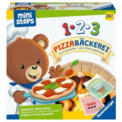 Abbildung von Ravensburger ministeps 4586 1,2,3 Pizzabäckerei Spielerisch Zählen lernen mit Bär Butz, Spielzeug ab 2 Jahren