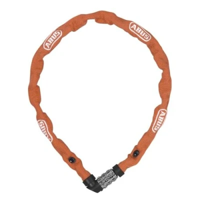 Abbildung von ABUS Kettenschloss 1200 Web Zahlenschloss mit 3 stelliger Kombination Kette aus gehärtetem Stahl Leichtes Fahrradschloss Farbauswahl Fahrradzubehör 60 cm Orange
