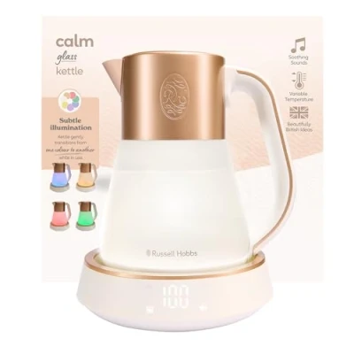 Abbildung von Russell Hobbs Wasserkocher Glas [1,7L, Temperatureinstellung 40 100] Calm (LED Beleuchtung, beruhigende Klänge, Leise Koch Technologie,Warmhaltefunktion,Digitaldisplay,Touch Bedienung,2400W) 27450 70