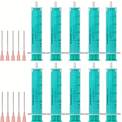 Abbildung von MedixX 10 Stück Spritzen Set mit stumpfer Nadel verschiedene Größen für Hobby und Heimwerk einzeln steril verpackt (10x 20ml Spritze &amp; 10x Kanüle)