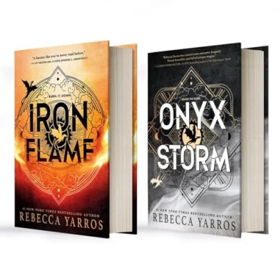 Abbildung von Iron Flame &amp; Onyx Storm von Rebecca Yarros Buchset mit Lesezeichen Fantasy Bestseller voller Drachen Magie epischer Liebe Die packende Fortsetzung Fourth Wing für alle Fans