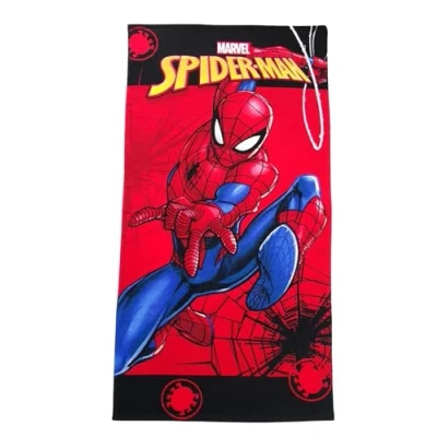 Abbildung von Theonoi Kinder Handtuch Saunatuch Strandtuch Duschtuch Badetuch 70 x 140 cm Geschenk Jungen Mikrofaser (Spiderman Rot)