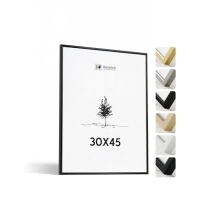 Abbildung von Heimlich® 1x Bilderrahmen 30x45 cm Schwarz Metall Rahmen 1 Pack Dokumentenrahmen Groß Collage Metallrahmen Alu Aluminium Picture Frame Fotorahmen