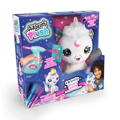 Abbildung von Airbrush Plush Personalisierbarer kosmischer Einhorn Plüsch Dekorieren Sie Ihren eigenen Plüsch, waschen &amp; wiederholen, stellen Ihrem eine Frage und enthüllen die Antwort mit dem
