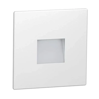 Abbildung von ledscom.de LED Treppenlicht/Wandeinbauleuchte FOW für innen und außen, Downlight, eckig, 85 x 85mm, warmweiß, Orientierungslicht, Wandeinbaustrahler, Treppenbeleuchtung, Dekorationslicht