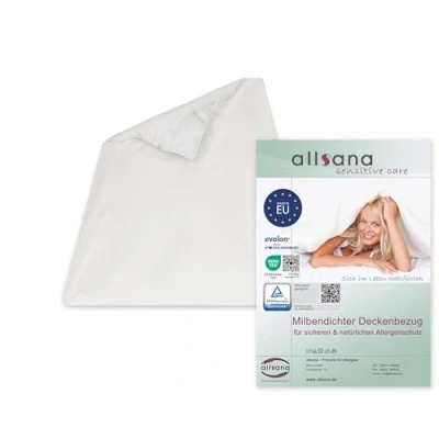 Abbildung von Allsana Allergiker Deckenbezug 100x135 cm für Kinderdecke Allergie Bettwäsche Milbenschutz Hausstauballergiker allergendichter Zwischenbezug die Bettdecke TÜV geprüft