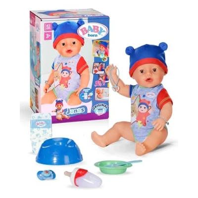 Abbildung von BABY born 836415 Jonas 43cm, Babypuppe mit 10 Funktionen und Accessoires, für Kinder ab 3 Jahren, funktioniert ohne Batterie, 43cm große Puppe, Zapf Creation