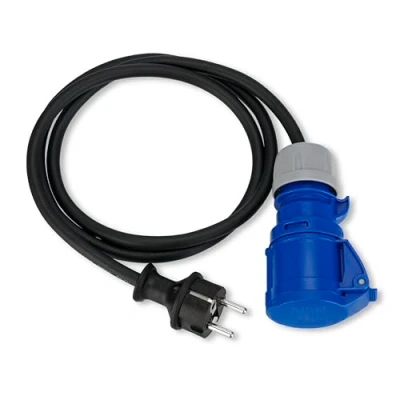 Abbildung von REV 0577750555 Caravan Adapter, Schutzkontaktstecker und CEE Kupplung IP44. 1,5m 3680W, schwarz