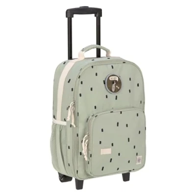 Abbildung von LÄSSIG Kinderkoffer Trolley Reisekoffer mit Teleskopstange und Rollen für Kinder Handgepäck/Trolley Happy Prints oliv