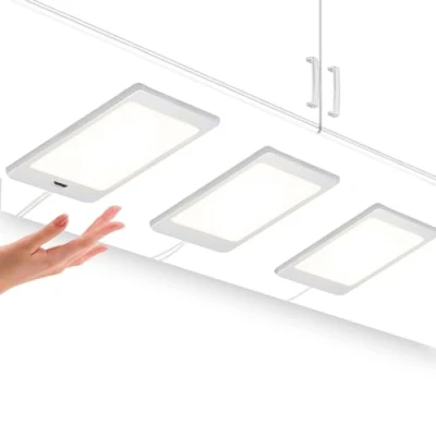 Abbildung von ENUOTEK 3er LED Küchenunterbauleuchten Schrankleuchten Flach Arbeitsplattenbeleuchtung Küche Lampen mit Berührungsloser Sensor Schalter und Stufenloser Dimmfunktion, 5W 450Lm, Neutralweiß 4000K
