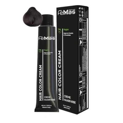Abbildung von FemMas Haarfarbe Hellbraun Ultra Intensiv 5.00 I Creme mit Arganöl, Keratin &amp; Ceramiden Als dauerhafte Haarfärbung für strahlende, haltbare Farbergebnisse 100 ml
