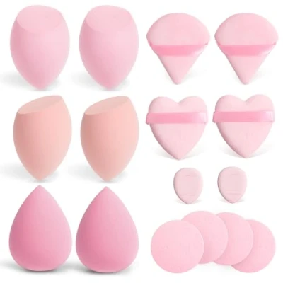 Abbildung von AiQInu 16 stück Make Up Schwamm Set, Foundation Beauty Blender, Makeup Sponge für Flüssiges Puder, Puff Kosmetik Werkzeug