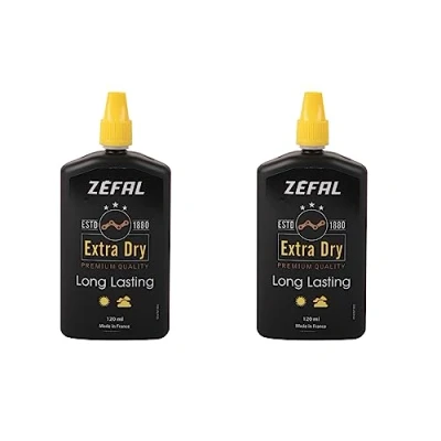 Abbildung von ZEFAL Pack Extra Dry Wax Kettenwachs Zwei Flaschen Premium Fahrradkettenschmiermittel auf Wachsbasis Optimale Sauberkeit des Antriebsstrangs 120 ml pro Flasche