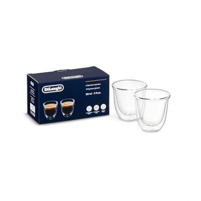 Abbildung von De&#039;Longhi DLSC311, Thermisches Glas Doppelwandiges Cappuccino Set, 2 Stück (1 Packung), transparent, Durchsichtig