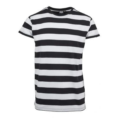 Abbildung von Urban Classics Block Stripe TEE Tshirt print, Herren, Größe: Large, Black/white