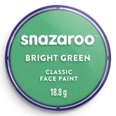 Abbildung von Snazaroo 1118444 Kinderschminke, hautfreundliche hypoallergene Gesichtschminke auf Wasserbasis, wasservermalbar, parabenfrei, 18ml Topf Leuchtendgrün