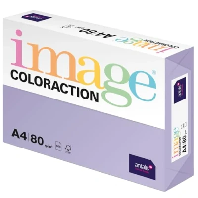 Abbildung von Image Coloraction Tundra farbiges Kopierpapier DIN A4, 210 x 297 mm, 80 g/m² buntes, holzfreies Druckerpapier für Kopierer 500 Blatt Lavendel