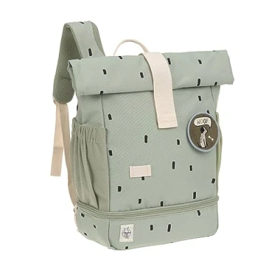 Abbildung von LÄSSIG Kindergartenrucksack Kinderrucksack Rolltop mit Brustgurt wasserabweisend, 11 Liter/Mini Backpack Happy Prints Oliv