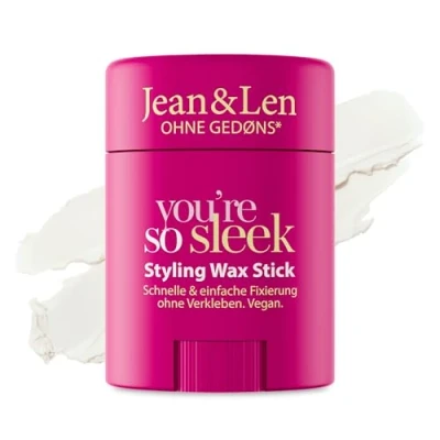 Abbildung von Jean &amp; Len Styling Wax Stick you&#039;re so sleek, für Sleek Looks Babyhaare, glättet fliegende Haare bietet starken Halt ohne Verkleben, Haarstyling Silikone Parabene, vegan, 25 g
