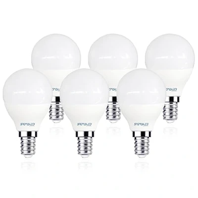 Abbildung von Sigmaled lighting, LED Glühbirne E14 Sockel 6W (entspricht 50W), 550 Lumen, Neutralweißes Licht (4000K), kleine Kugel Leuchtmittel G45 P45, 6er Pack