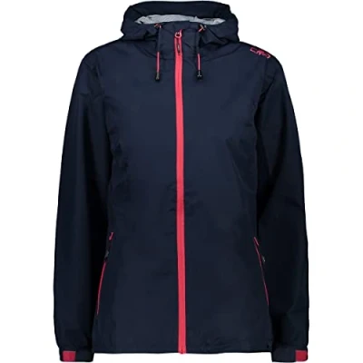 Abbildung von CMP Damenjacke mit fester Kapuze, Schwarz Blau, XXXL