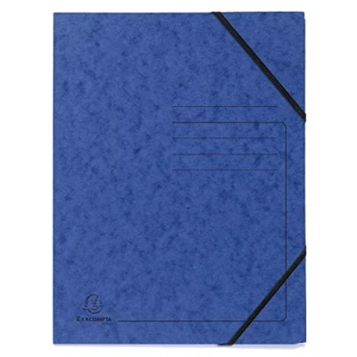 Abbildung von Exacompta Art. Nr. 555419E Karton mit 25 Gummizugmappen ohne bedruckte Klappe Glanzkarton 355 g/m² Maße 24 x 32 cm für Dokumente im A4 Format Farbe Gelb