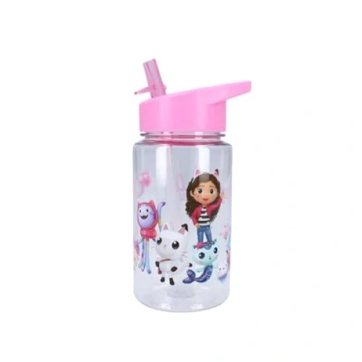 Abbildung von My sweety pop Gabby&#039;s Dollhouse Mädchen Trinkflasche transparent Kunststoff Kinder Kleinkind Kindergarten Schule Urlaub Mahlzeit 12cm 450ml Hydration Geschenkidee