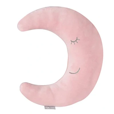 Abbildung von roba Nackenkissen in Mond Form Style Weiches Deko Kissen für Baby &amp; Kinderzimmer Kuschelkissen Mädchen Jungen Rosa