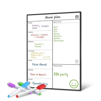 Abbildung von A4 Wochenplaner Abwischbar, Magnettafel Küche von SmartPanda Magnetisch, Kühlschrank und Whiteboard Magnetisches für Familie, auf Deutsch