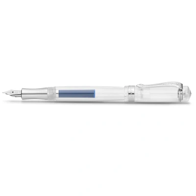 Abbildung von Kaweco STUDENT Füllhalter Transparent I Premium Füllfederhalter für Tintenpatronen mit hochwertiger Stahlfeder Nostalgischer Luxus Füller 16 cm Federbreite: EF (Extra Fein)