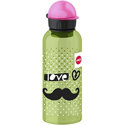 Abbildung von Emsa Kinder Trinkflasche 518132 600 ml Sicherheitsverschluss 100 % dicht BPA frei Teens Moustache Tritan ,7.5 x 7.5 21.4 cm