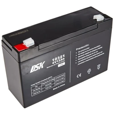 Abbildung von DSK 10321 — 6 V und 12 Ah versiegelte wiederaufladbare AGM Bleibatterie Ideale Batterie für Elektroautos Motorräder Kinder, USV/USV Systeme, Sicherheitssysteme Alarmanlagen