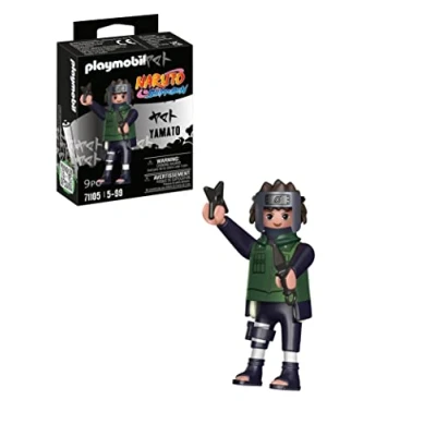 Abbildung von PLAYMOBIL Naruto Shippuden 71105 Yamato in grüner Jacke mit Maske, Wangenschutz sowie Kunai und Stock, kreativer Spielspaß für Animefans tollen Details Extras, 9 teilig, ab 5 Jahren