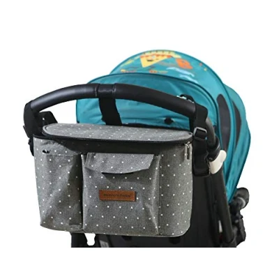 Abbildung von Kinderwagentasche Organizer Kinderwagen Buggy Tasche Baby Universale Multifunktionale Aufbewahrungstasche (Schwarzer Stern)
